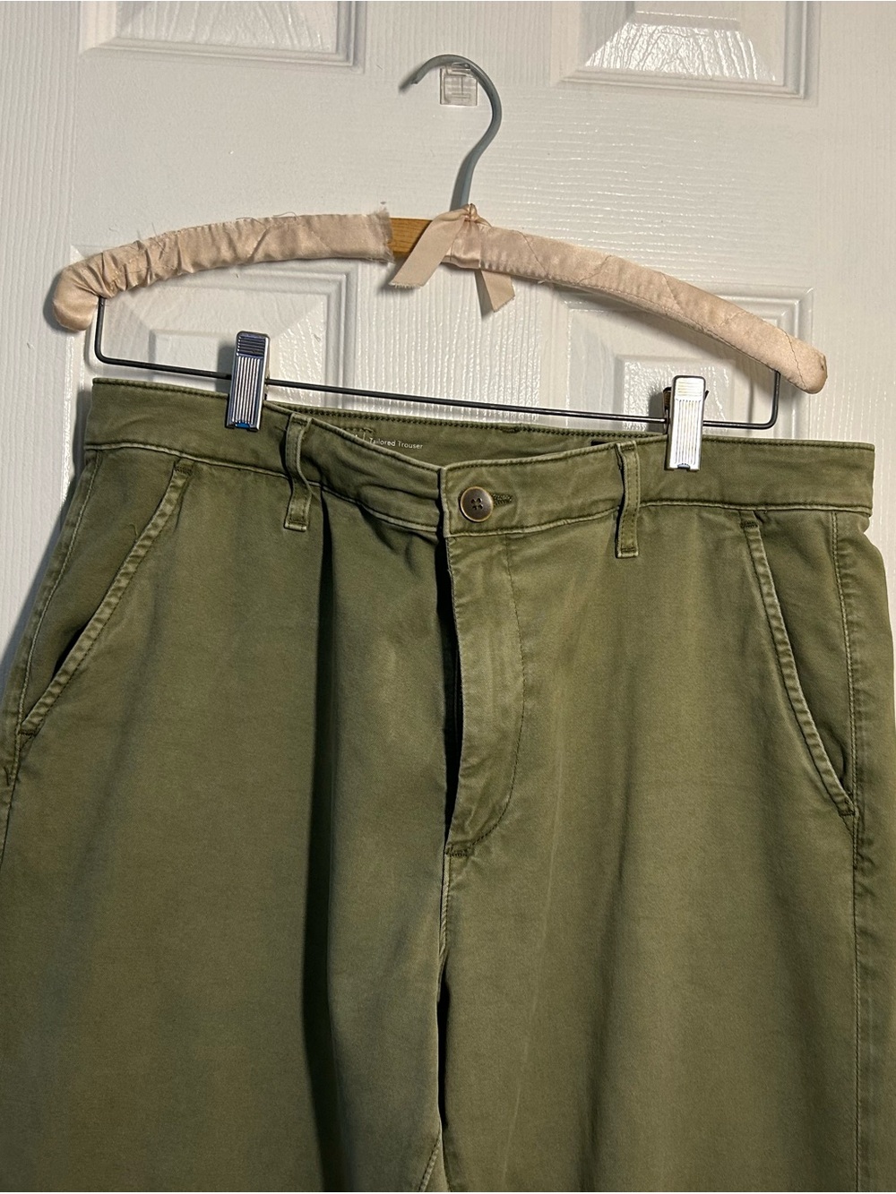 AG Adriano Goldschmied Caden Tailored Trousers 31R Pants Olive Green Women’s - Picture 10 of 14